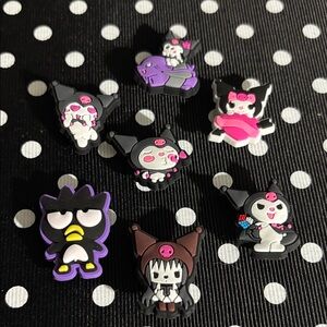 Sanrio Kuromi Character Jibbitz Charm Set - Black, Pink, Purple